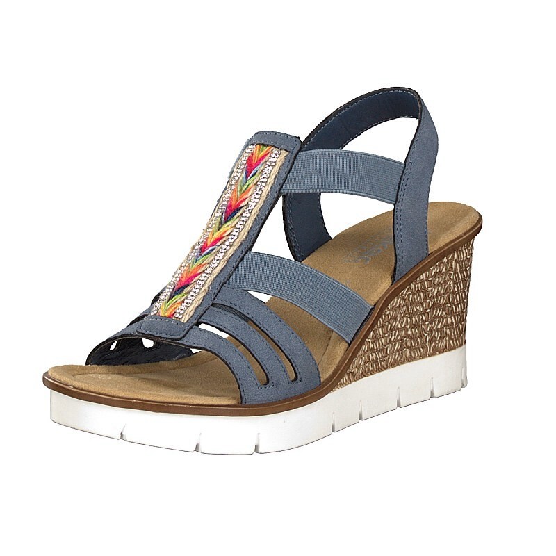 Sandalias Cunha Rieker 65568-14 Para Mulher - Cinzentas